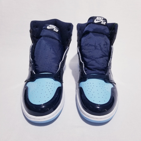 Size 9.5 (8m) - Jordan 1 Retro High - UNC Patent Blue Chill 2019 - Picture 3 of 11